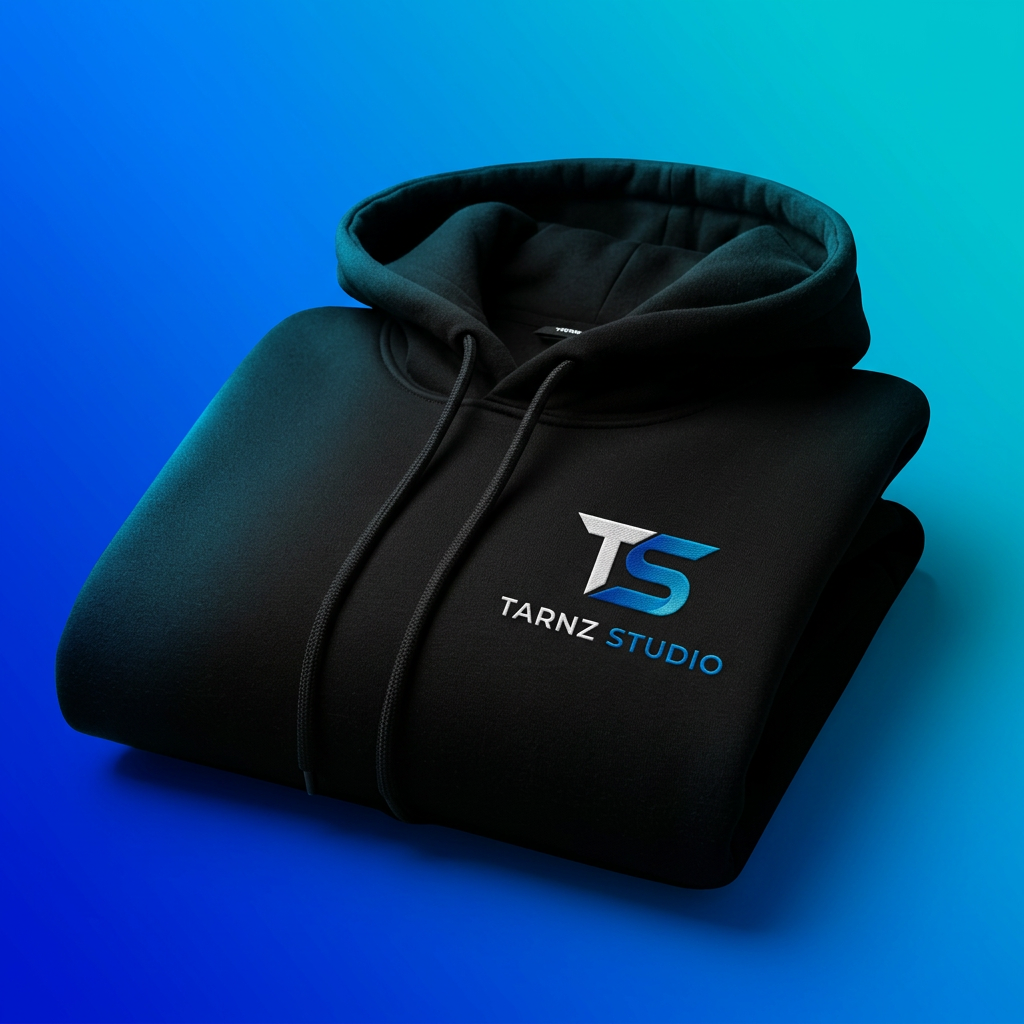 Hoodies mockup with Tarnz Studio branding
