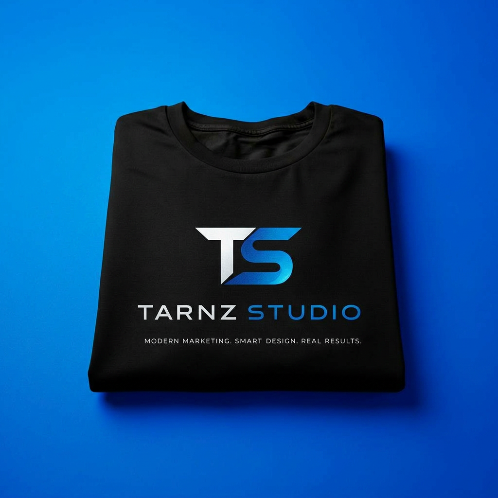 T-shirts mockup with Tarnz Studio branding